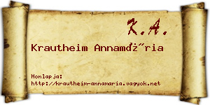 Krautheim Annamária névjegykártya