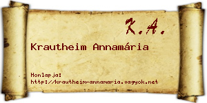 Krautheim Annamária névjegykártya